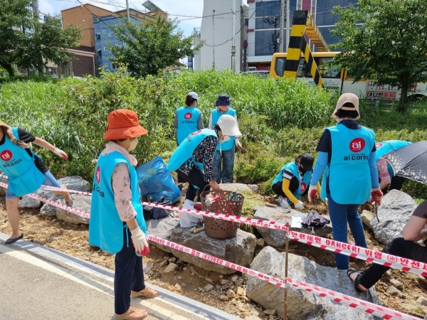 오산천 피해복구 현장