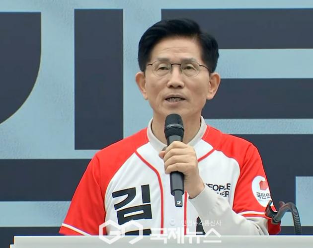 ▲문수 국민의힘 대통령 후보는 12일 서울 여의도 중앙당사에서 중앙선대위 임명장 수여식에서 모두발언을 하고 있다./사진=이용우 기자 