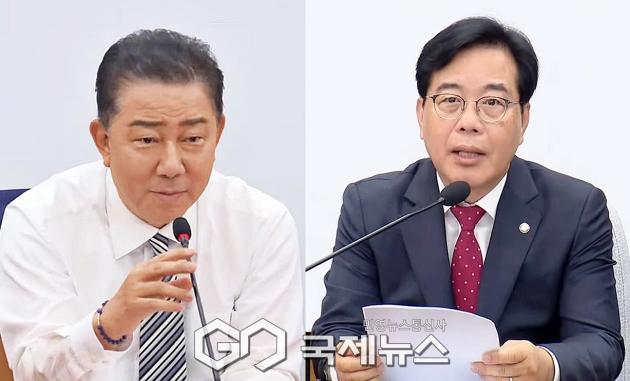 ▲김병기 더불어민주당 원내대표와 송언석 국민의힘 원내대표는 17일 오전 국회에서 각각 첫 원내대책회의를 주재하며 모두발언을 하고 있다./사진=이용우 기자
