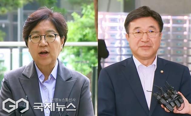 ▲정은경 보건복지부 장관 후보자와 윤호중 행정안전부 장관 후보자/국제뉴스DB